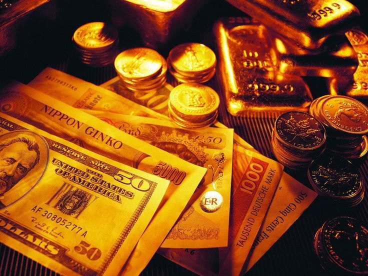 Dollar Bills-Both Notes and Coins.