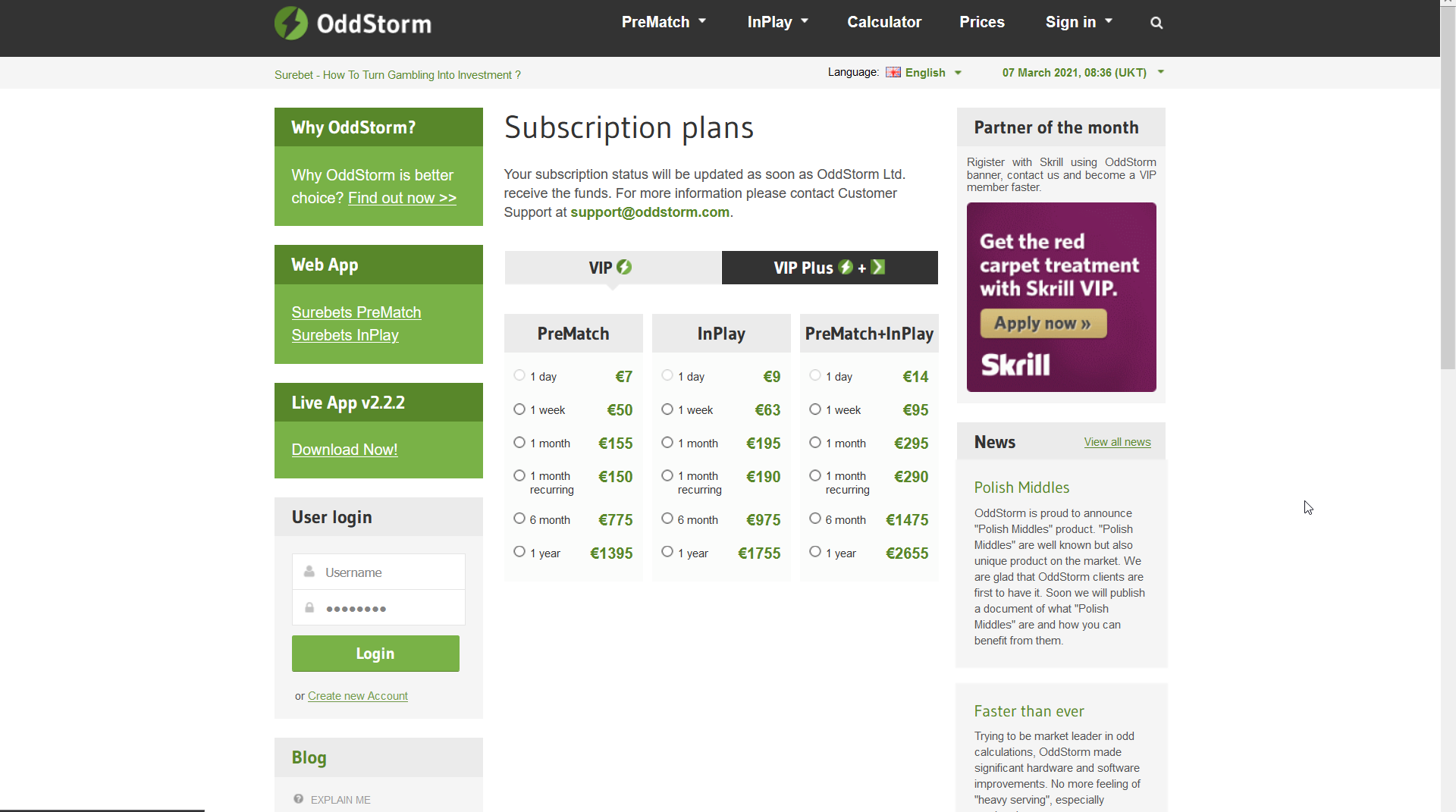 OddStorm Best In-Play Arbitrage Betting Software